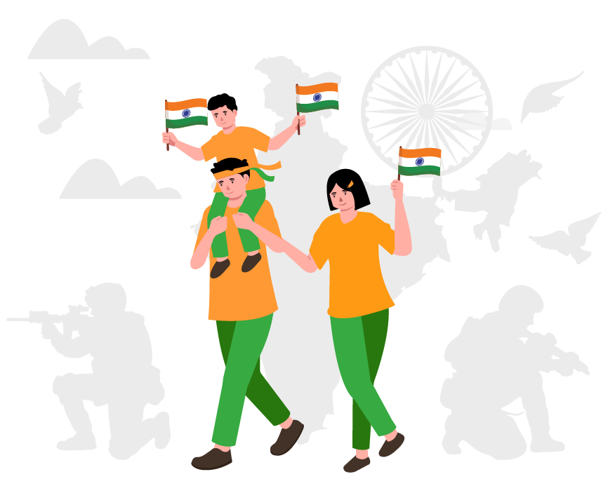 Family Celebrating Republic day