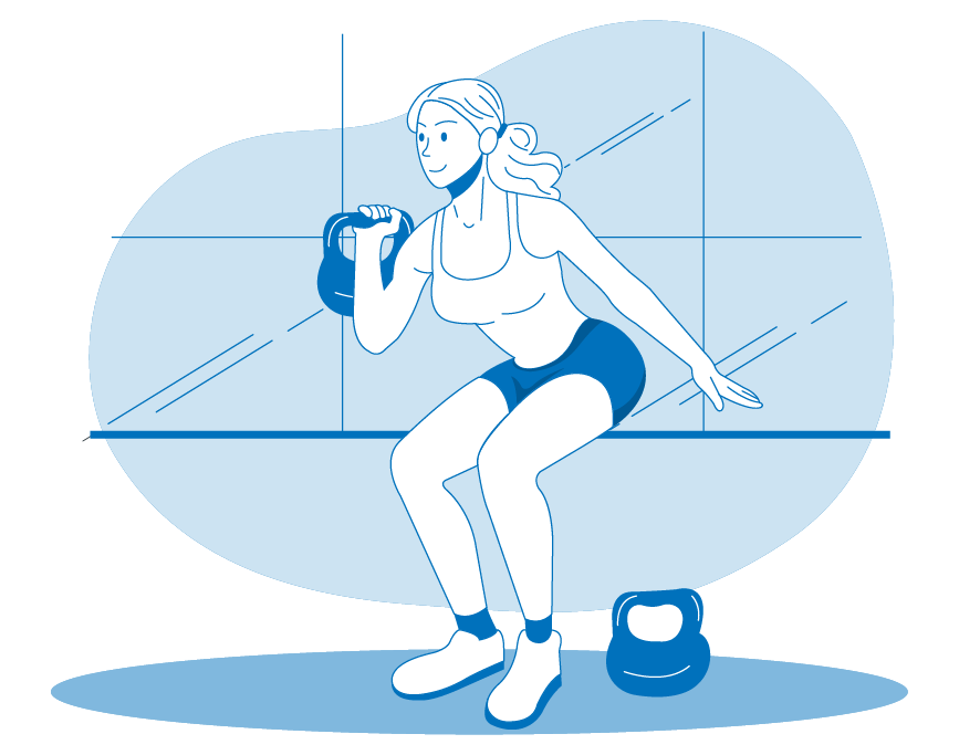 Woman lifting dumbbells